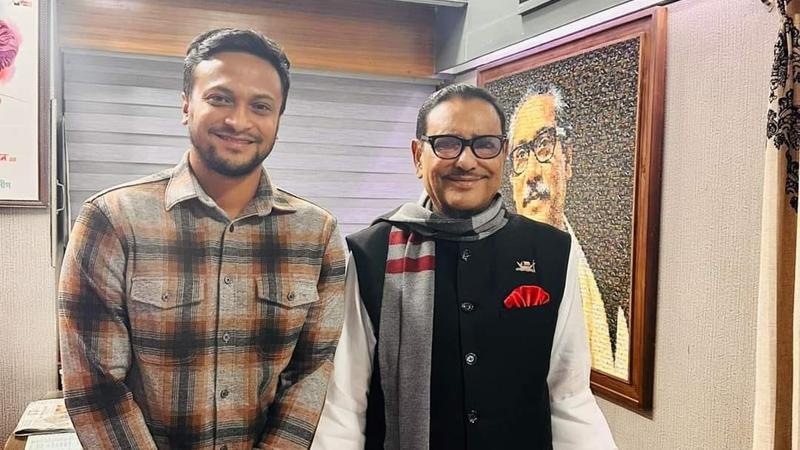 ওবায়দুল কাদেরের সঙ্গে সাক্ষাৎ করলেন সাকিব আল হাসান