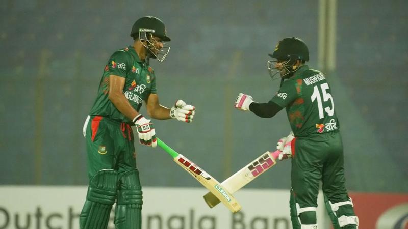 অধিনায়ক শান্তর সেঞ্চুরি আর মুশফিকের ফিফটিতে বাংলাদেশের দুর্দান্ত জয়
