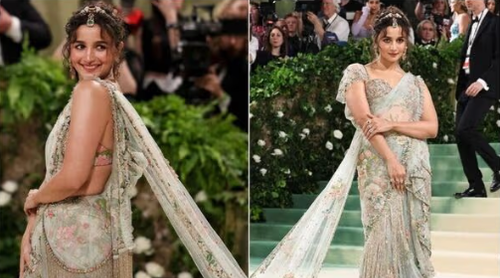 ২৩ ফুট লম্বা শাড়ির আঁচলে রূপকথার পরী আলিয়া!