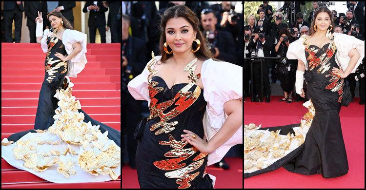 ভাঙা হাত নিয়েই কানের লাল গালিচায় মুগ্ধতা ছড়ালেন ঐশ্বরিয়া