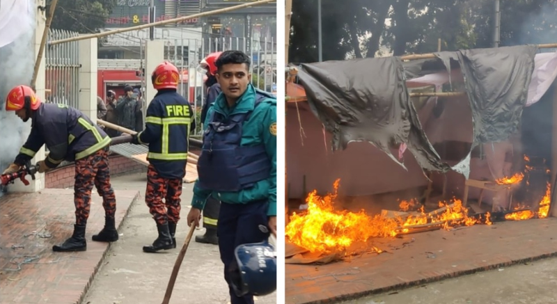 বিপিএল টিকিট কাউন্টারে ভাঙচুর করে আগুন দিলো বিক্ষুব্ধ দর্শকরা