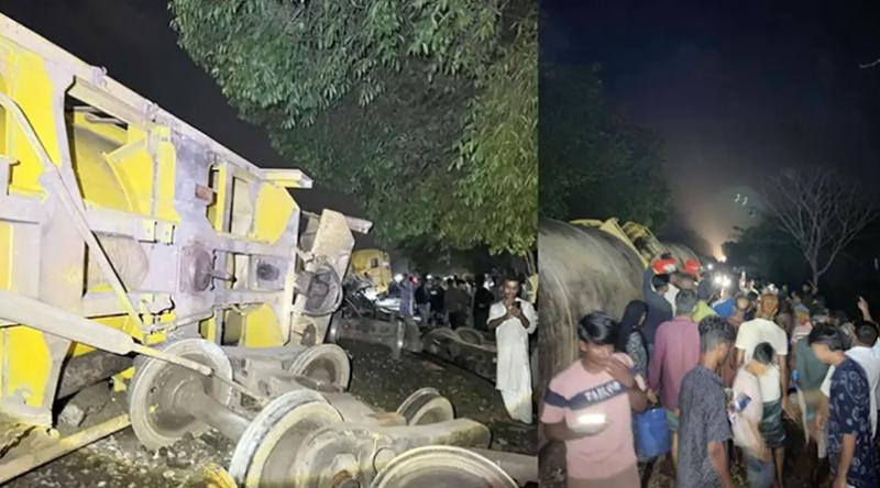 হবিগঞ্জে তেলবাহী ট্রেন লাইনচ্যুত, উদ্ধার কার্যক্রমে বিজিবি সদস্যরা