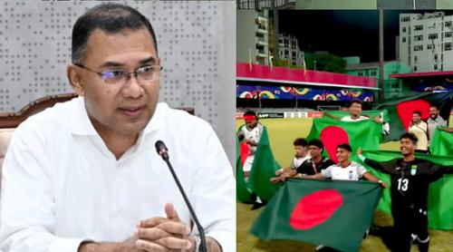 সাফ জয়ী অনূর্ধ্ব-২০ ফুটবল দলকে প্রধানমন্ত্রীর অভিনন্দন