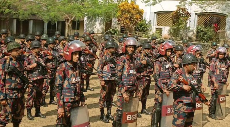 শেরপুরে ১৬ প্লাটুন বিজিবি মোতায়েন