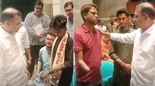 সংসদে আহত জুলাই যোদ্ধাদের সঙ্গে প্রধানমন্ত্রী, জানালেন সহমর্মিতা