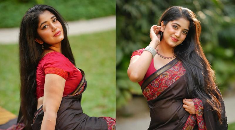 সুতি শাড়িতে নজড়কাড়া লুকে শাহতাজ