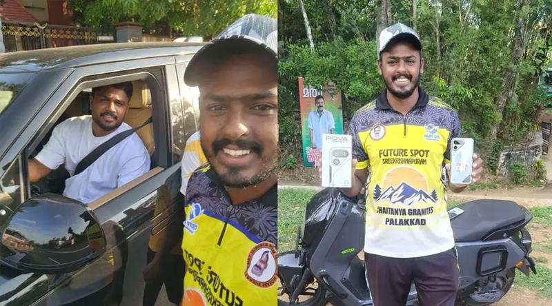 রাস্তায় গাড়ি থামিয়ে ভক্তকে নতুন ফোন উপহার সঞ্জুর