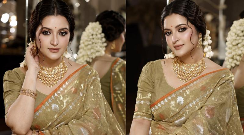 মায়ের শাড়ি দিয়ে বৈশাখের জামা বানাতেন অভিনেত্রী পরীমনি