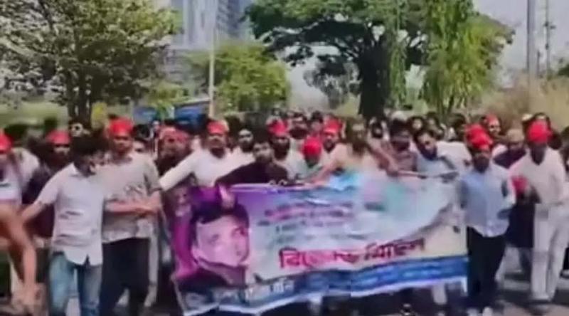 চট্টগ্রামের চান্দগাঁওয়ে নিষিদ্ধ ছাত্রলীগের বিক্ষোভ মিছিল