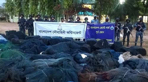 চট্টগ্রামে ৩১২ কোটি টাকা মূল্যের অবৈধ জাল জব্দ