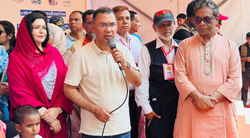 হাম টিকাদান কর্মসূচি উদ্বোধন করলেন প্রধানমন্ত্রী ও স্বাস্থ্য প্রতিমন্ত্রী