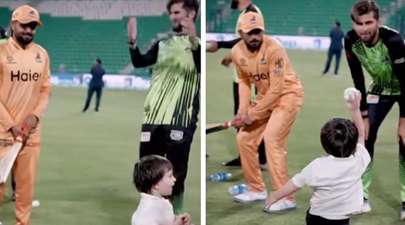 শাহিন আফ্রিদির ছেলের সঙ্গে ক্রিকেটে মাতলেন বাবর আজম