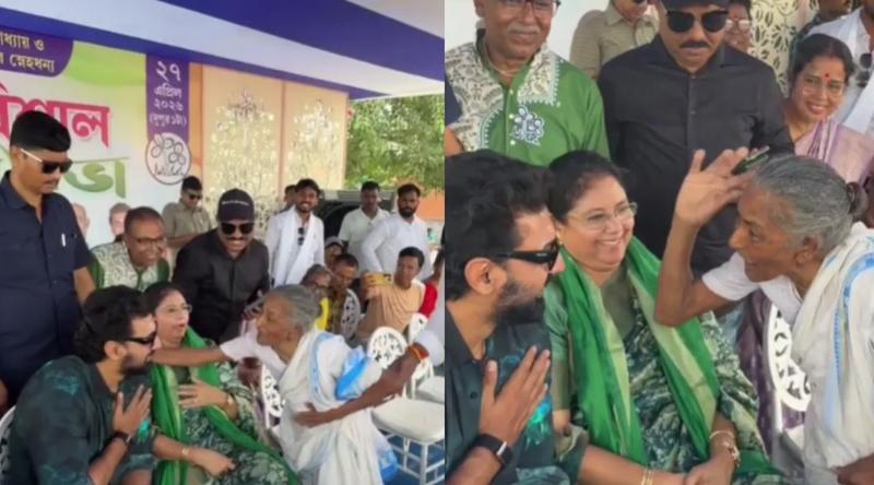 দেবকে সামনে পেয়ে আবেগে ভাসলেন বৃদ্ধা!