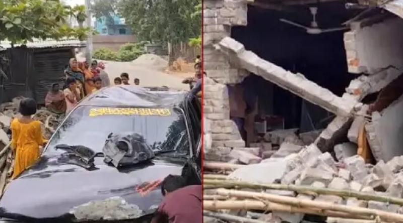 মেহেরপুরে নিয়ন্ত্রণ হারিয়ে ঘরে ঢুকে পড়ল মাদকবাহী প্রাইভেটকার