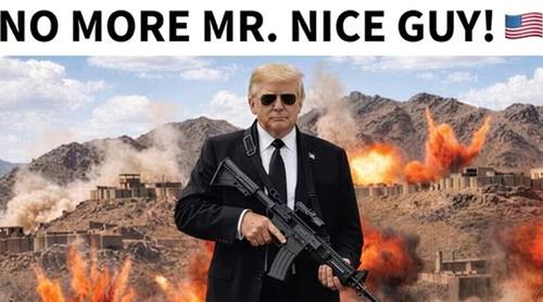 'আর ভদ্র লোক নয়' বলে অস্ত্র হাতে নিজের এআই ছবি পোস্ট করলেন ট্রাম্প