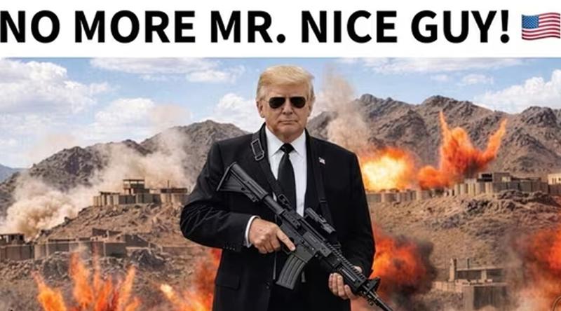 'আর ভদ্র লোক নয়' বলে অস্ত্র হাতে নিজের এআই ছবি পোস্ট করলেন ট্রাম্প