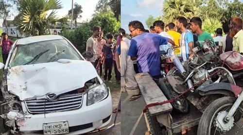 বগুড়ায় প্রাইভেটকারের ধাক্কায় প্রাণ গেল মোটরসাইকেল আরোহী স্বামী-স্ত্রীর