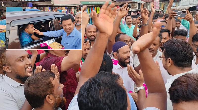 ঠাকুরগাঁওয়ের সড়কে মিষ্টি বিতরণ, উল্লাস