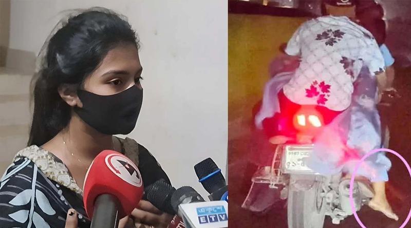 ‘আমি নিজেই মদ খেয়েছি’ বললেন বাইকে দুই তরুণের মাঝে বসা সেই তরুণী