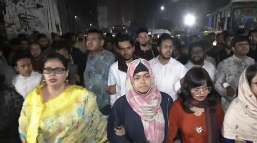 মধ্যরাতে রাজধানীতে এনসিপির বিক্ষোভ মিছিল