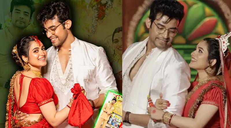 বাঙালি রীতিতে রণজয়-শ্যামৌপ্তি: নববধূর প্রথম ভাত পরিবেশন