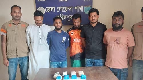 ফরিদপুরে ১০ হাজার পিস ইয়াবা বড়িসহ গ্রেপ্তার ৫