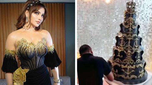 নিজের জন্মদিনের সাত তলা হিরে খোদাই কেক দেখে অবাক উর্বশী রাউতেলা!