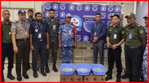 শাহজালালে বিমানের ফ্লাইট থেকে ১৯ কেজি সোনা উদ্ধার
