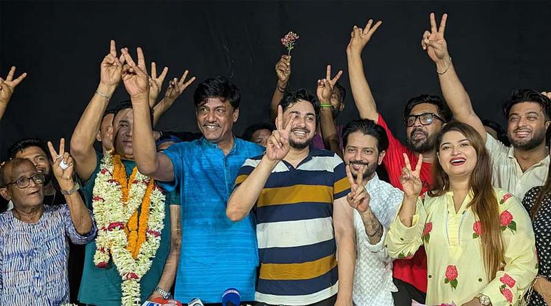 চলচ্চিত্র শিল্পী সমিতির সভাপতি শিবা সানু, সম্পাদক জয় চৌধুরী