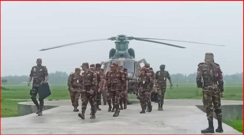 বগুড়ায় সেনাবাহিনীর গ্রীষ্মকালীন প্রশিক্ষণ এলাকা পরিদর্শনে সেনাপ্রধান