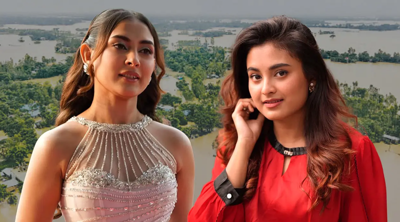 বন্যার্ত মানুষের জন্য কাঁদছে মেহজাবীন-তটিনীদের মন