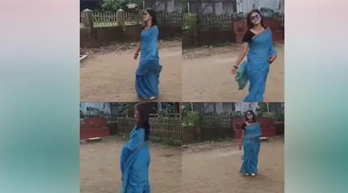 শাড়ি পরে, ‘শ্রাবণের মেঘগুলো’ গানে প্রতিবাদ জানালেন শিক্ষিকারা