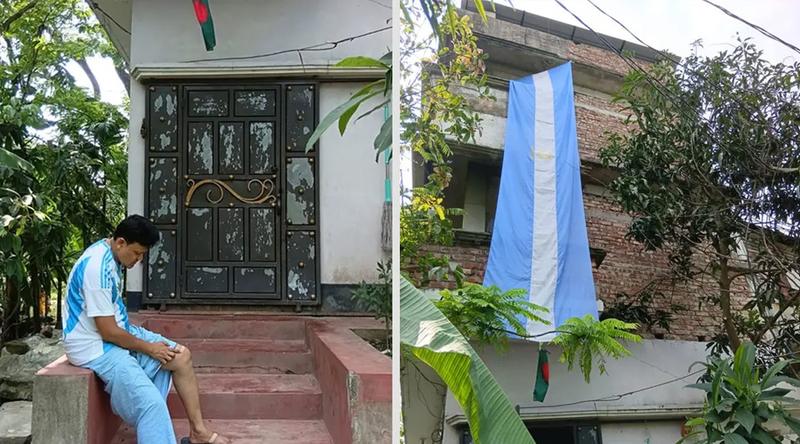 আর্জেন্টিনার পতাকা লাগাতে গিয়ে মৌমাছির কামড়ে সমর্থক আহত