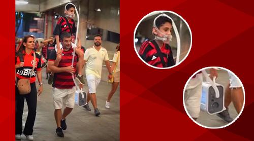 ফুটবলের টানে স্টেডিয়ামের পথে বাবার কাঁধে ছেলের সঙ্গী অক্সিজেন