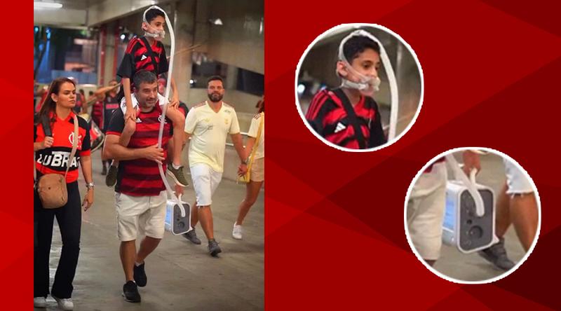 ফুটবলের টানে স্টেডিয়ামের পথে বাবার কাঁধে ছেলের সঙ্গী অক্সিজেন