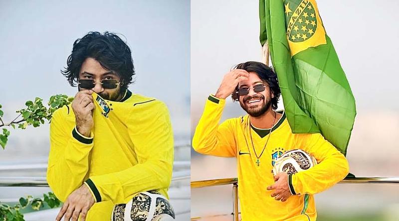 বিশ্বকাপ উন্মাদনায় ব্রাজিল সমর্থনে শরিফুল রাজ