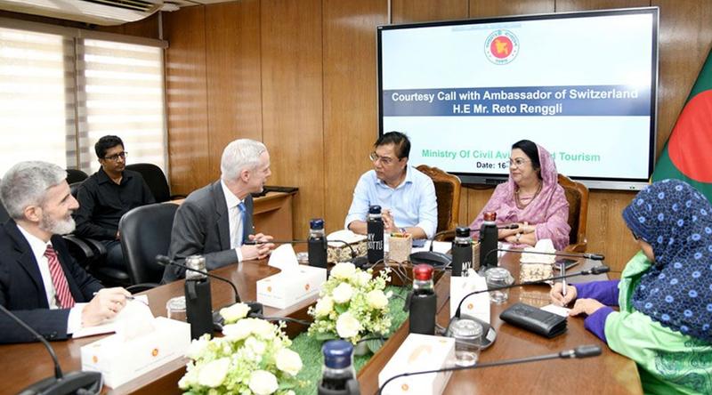শাহজালাল বিমানবন্দরের গ্রাউন্ড হ্যান্ডলিংয়ে আগ্রহ দেখিয়েছে সুইজারল্যান্ড