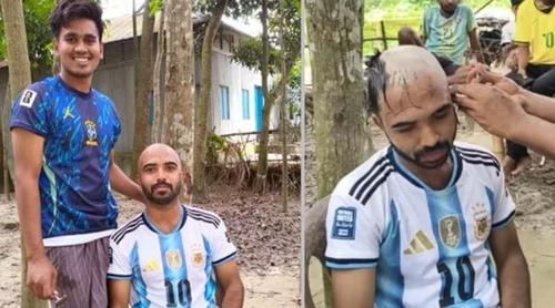 ব্রাজিলের জয়ে মাথা ন্যাড়া করলেন আর্জেন্টিনা সমর্থক