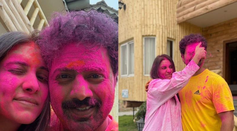 বিদায়বেলায় রঙের খেলায় মাতলেন দেব-রুক্মিণী