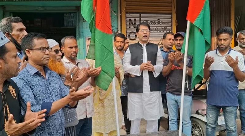 মাগুরায় আওয়ামী লীগের কার্যালয়ে পতাকা উত্তোলন