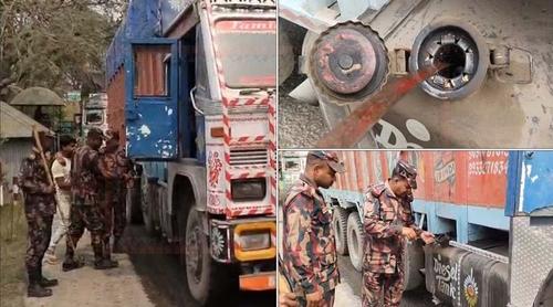 ভারতে তেল পাচার ঠেকাতে ট্রাকের ট্যাংক মেপে দেখছে বিজিবি