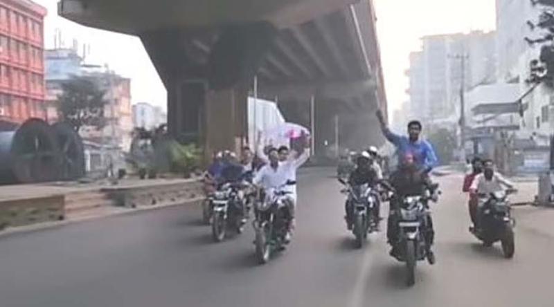 চট্টগ্রামে নিষিদ্ধ ছাত্রলীগের মোটরসাইকেল শোভাযাত্রা