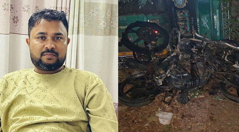 টেকনাফে স্বেচ্ছাসেবক দলের নেতাকে গ্রেপ্তারের সময় র‍্যাবের মোটরসাইকেলে আগুন