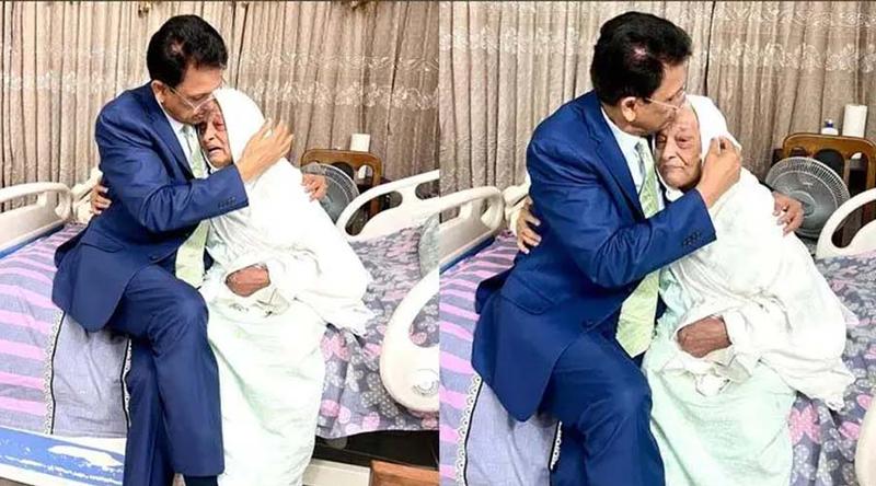 সংসদের অধিবেশন শেষে মায়ের সান্নিধ্যে শিক্ষামন্ত্রী এহছানুল হক মিলন