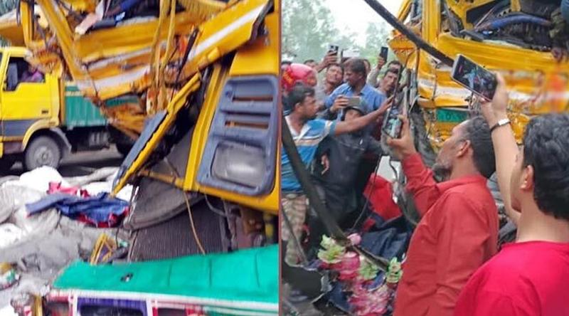 রংপুরে দুই ট্রাকের মুখোমুখি সংঘর্ষে দুই চালক নিহত