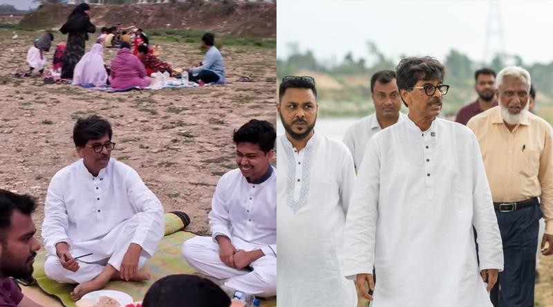 গোমতী নদীর পাড়ে ইফতার করলেন কৃষিমন্ত্রী