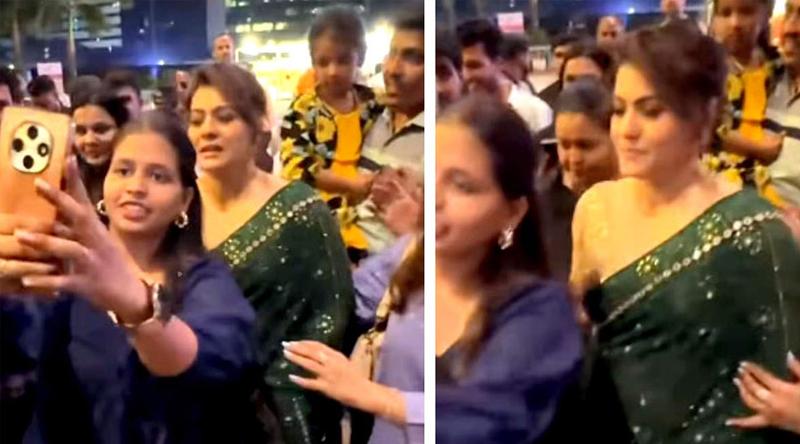 সেলফি তুলতে হুড়োহুড়ি, বিরক্ত কাজল!