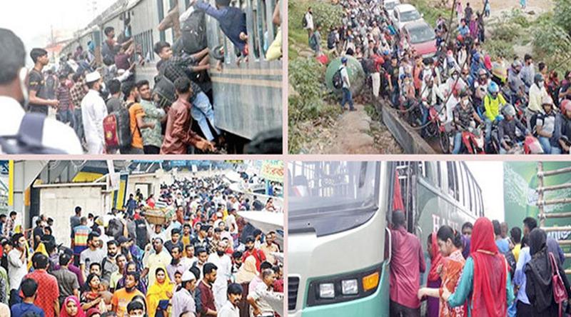 চাপ থাকলেও ঈদযাত্রায় স্বস্তি ঘরমুখো মানুষের