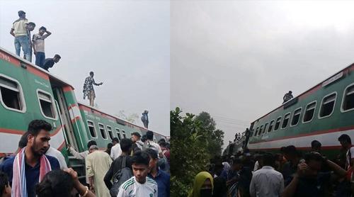 বগুড়ায় নীলসাগর এক্সপ্রেস লাইনচ্যুত, বহু হতাহতের শঙ্কা