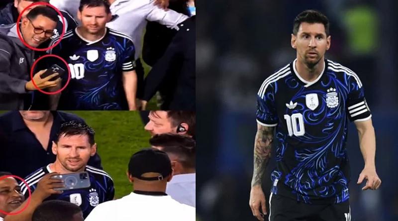 মেসির সঙ্গে সেলফি তুলতে মাঠে রীতিমতো ‘মব’